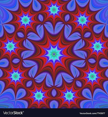 Nine branched star mandala fractal design vector image