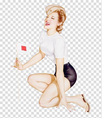 Ning Vintage pin up girls Pics, woman holding banner while smiling transparent background PNG clipart