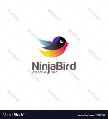 Ninja bird logo design creative sign colorful ni vector image