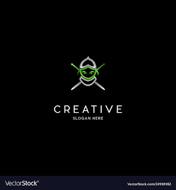 Ninja bot creative techno logo design vector image