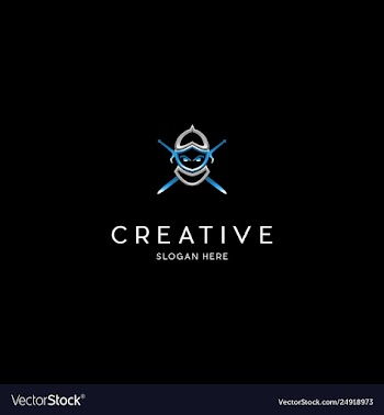 Ninja bot creative techno logo design vector image