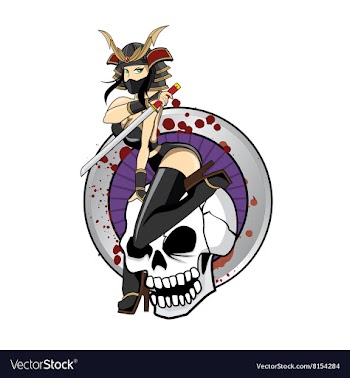 Ninja Girl Pin Up vector image
