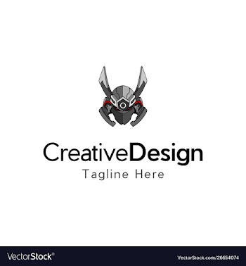 Ninja robotic logo vector image