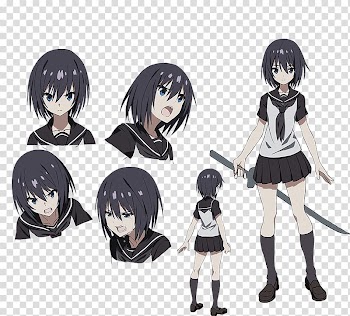 Ninja Slayer Model sheet Animation Anime, the short hair that is surprised by the mouths of transparent background PNG clipart