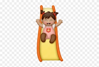 Niños Y Niñas - Girl On Slide Clip Art