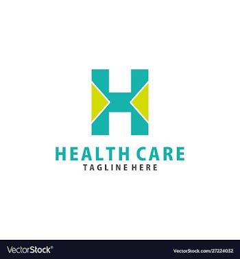 Nitial h health logo design vector image