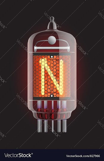  					Nixie tube indicator vector image														