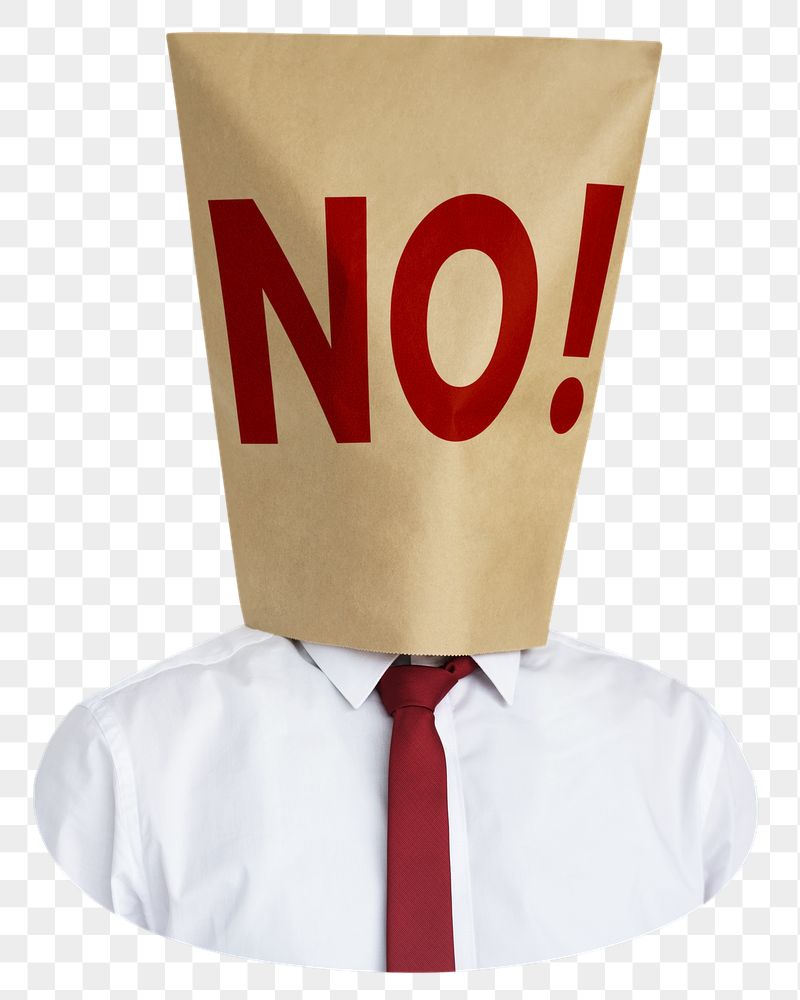 NO! bag png covering businessman's | Free PNG - rawpixel