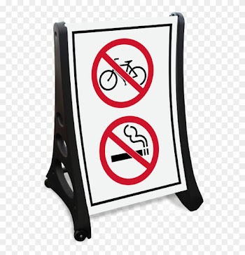 No Bicycle And Smoking Symbol Sidewalk Sign - Frame Sidewalk Sign