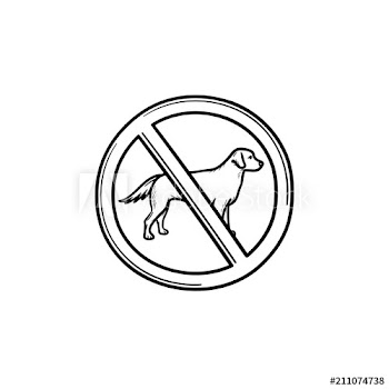 No dog allowed sign hand drawn outline doodle icon
