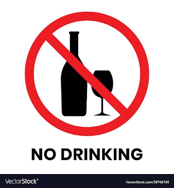 no drinking sign sticker with text inscription