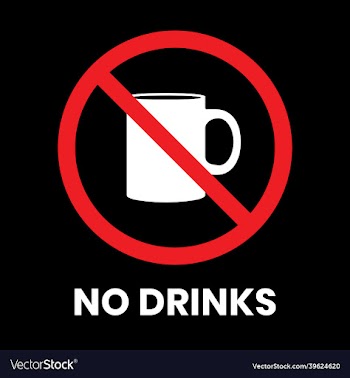 no drinks sign sticker with inscription