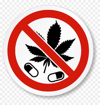 No Drugs Allowed Marijuana Leaf Iso Symbol Label - Gloucester Road Tube Station