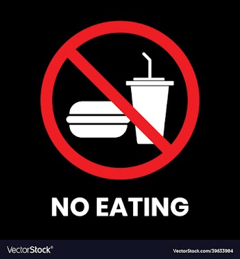 no eating sign sticker with inscription