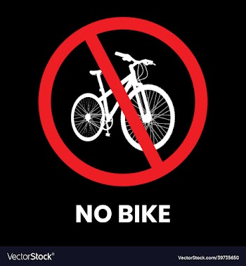 no entry bikes traffic sign sticker with text
