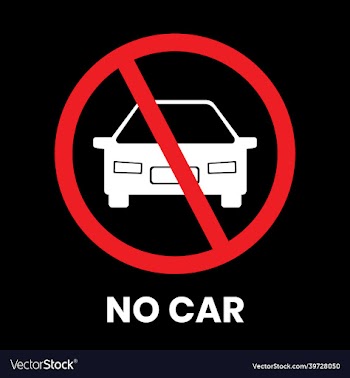 no entry car traffic sign sticker with text