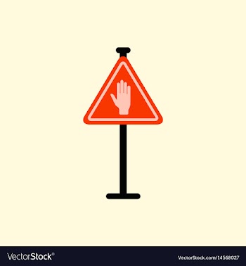 No entry hand sign traffic symbol vector image