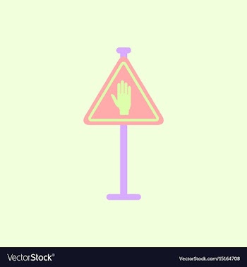 No entry hand sign traffic symbol vector image