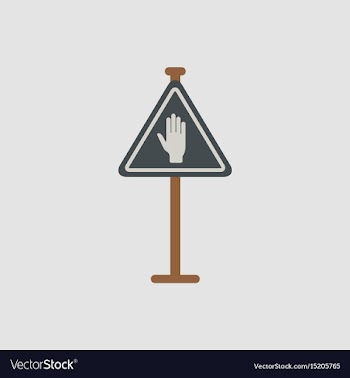 No entry hand sign traffic symbol vector image