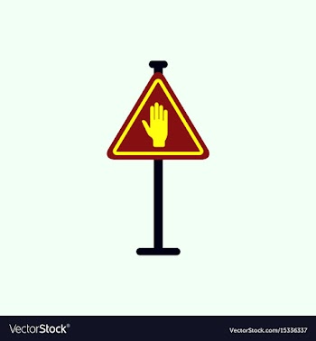No entry hand sign traffic symbol vector image