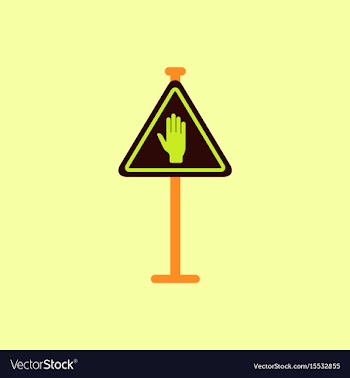 No entry hand sign traffic symbol vector image