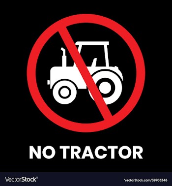 no entry tractor traffic sign sticker