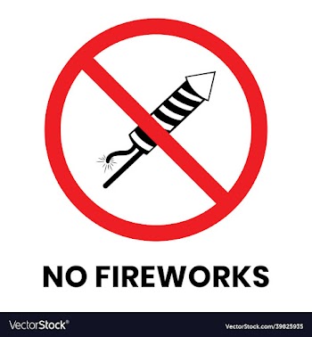 no fireworks sign sticker with text inscription
