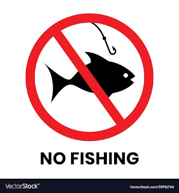 no fishing sign sticker with text inscription
