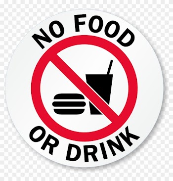 No Food Or Drink Glass Door Decal Signs, Sku - Food And Drinks Allowed Sign