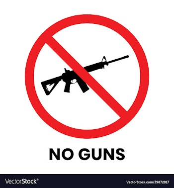 no guns sign sticker with text inscription