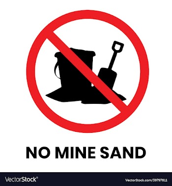 no mine sand sign sticker with text inscription