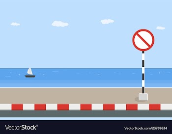 No parking traffic sign board on sidewalk vector image
