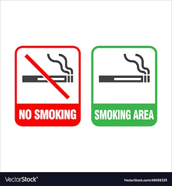 no smoking and smoking area labels