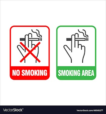 no smoking and smoking area labels