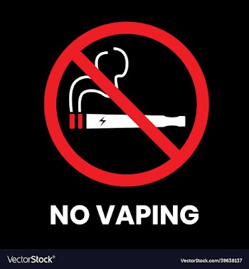 no vaping sign sticker with inscription
