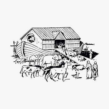 Noah's Ark collage element, drawing | Free Vector - rawpixel