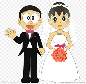 Nobita Nobi Shizuka Minamoto Animation Doraemon Wedding - Happy Couple 