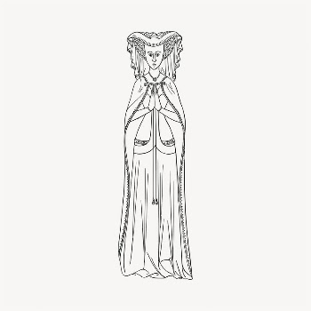 Noble woman illustration clipart vector. | Free Vector - rawpixel