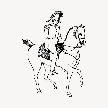 Nobleman, horseback riding  clipart, | Free Vector - rawpixel