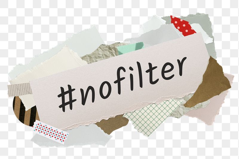 #nofilter png word sticker, aesthetic | Free PNG - rawpixel