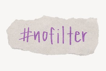 #nofilter word sticker, ripped paper | Free PSD - rawpixel