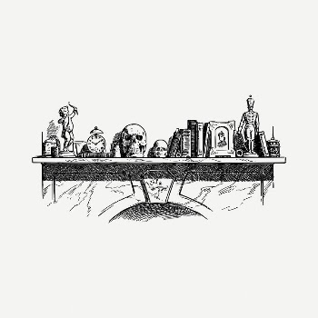 Noir arts and oddities drawing, | Free PSD - rawpixel