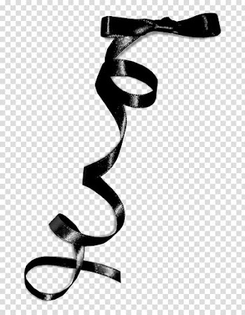 Noir Taggers Scrapkit, black ribbon illustration transparent background PNG clipart