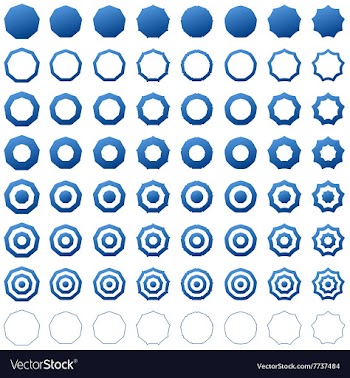 Nonagon icon template set vector image