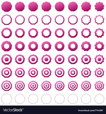 Nonagon icon template set vector image