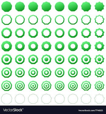 Nonagon icon template set vector image