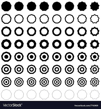 Nonagon shape set vector image
