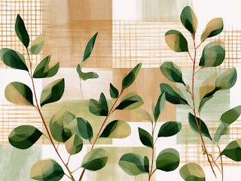 Nordic Japandi Surface Design with Eucalyptus Sprigs
