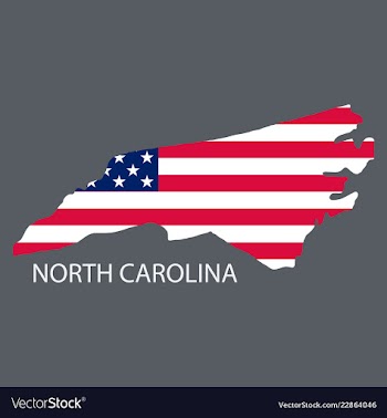 North corolina state of america with map flag vector image