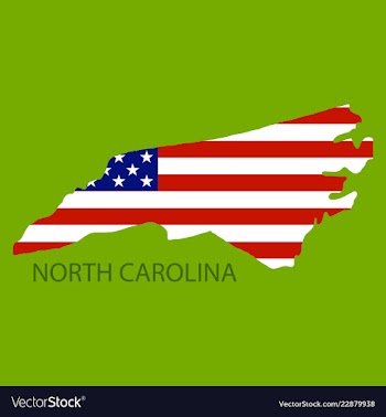 North corolina state of america with map flag vector image